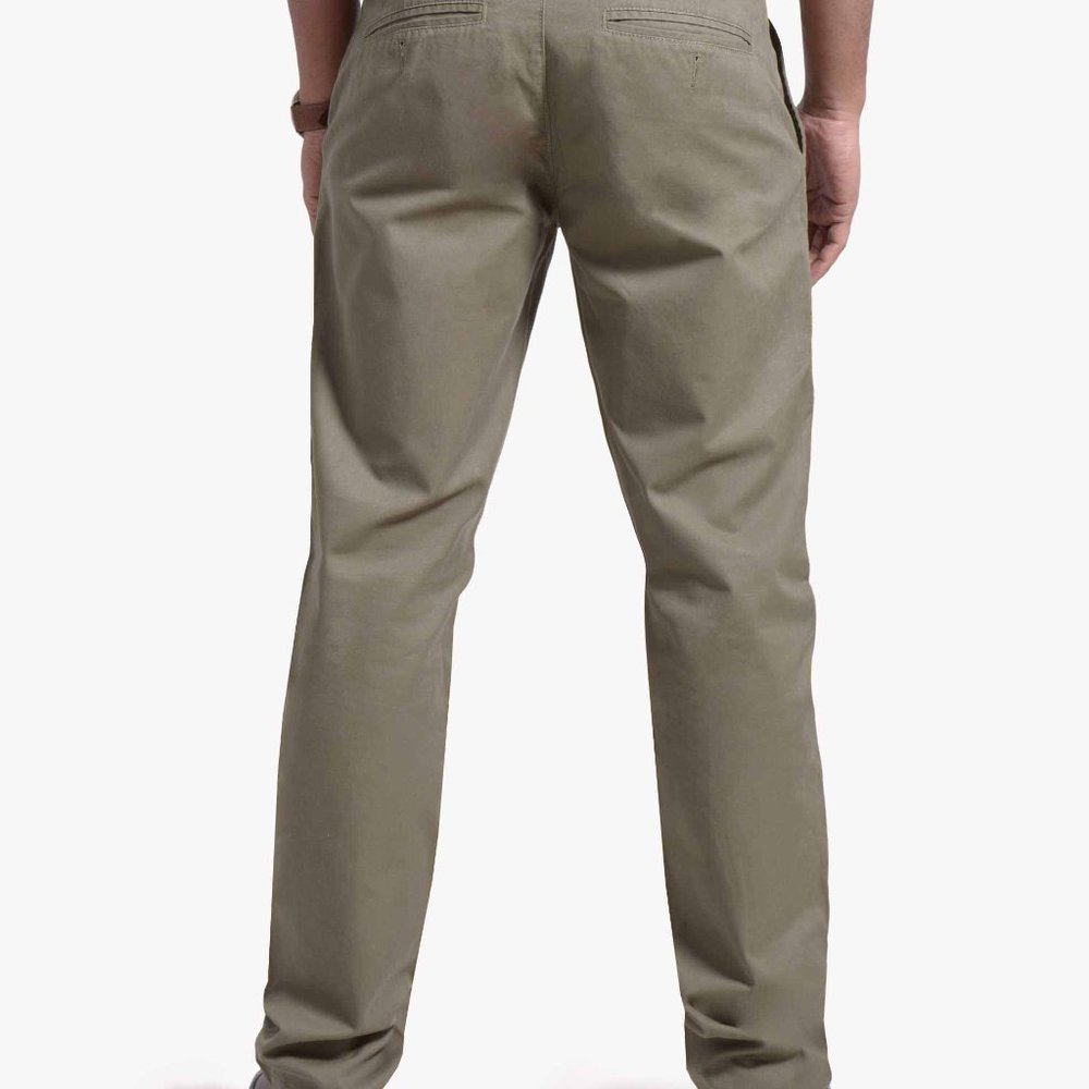 OLGYN Men’s Olive Pleated Front Chino Pant - Picture 2 of 4